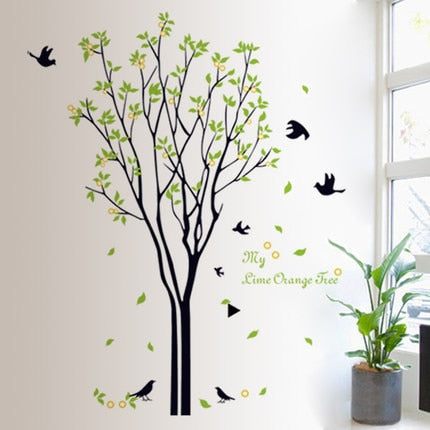 Sticker mural || Arbre || Hirondelles