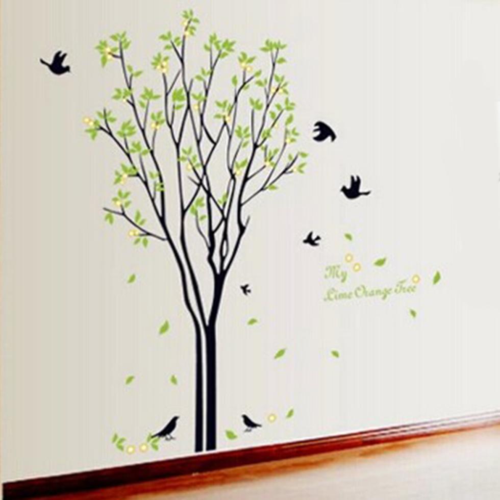 Sticker mural || Arbre || Hirondelles