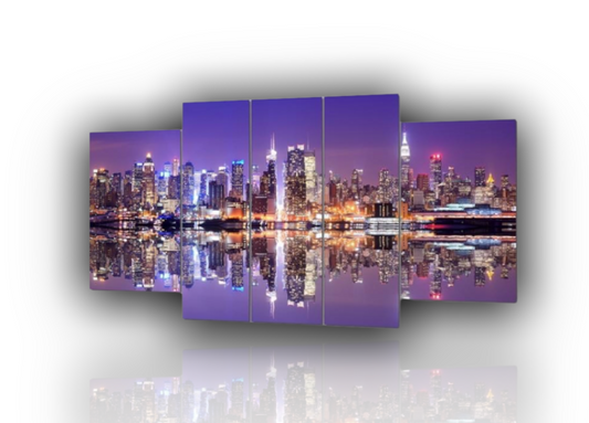 Quadro moderno con skyline di New York, stampa su tela grande XXL per arredamento urbano e contemporaneo – ideale per soggiorno, ufficio e locali di design